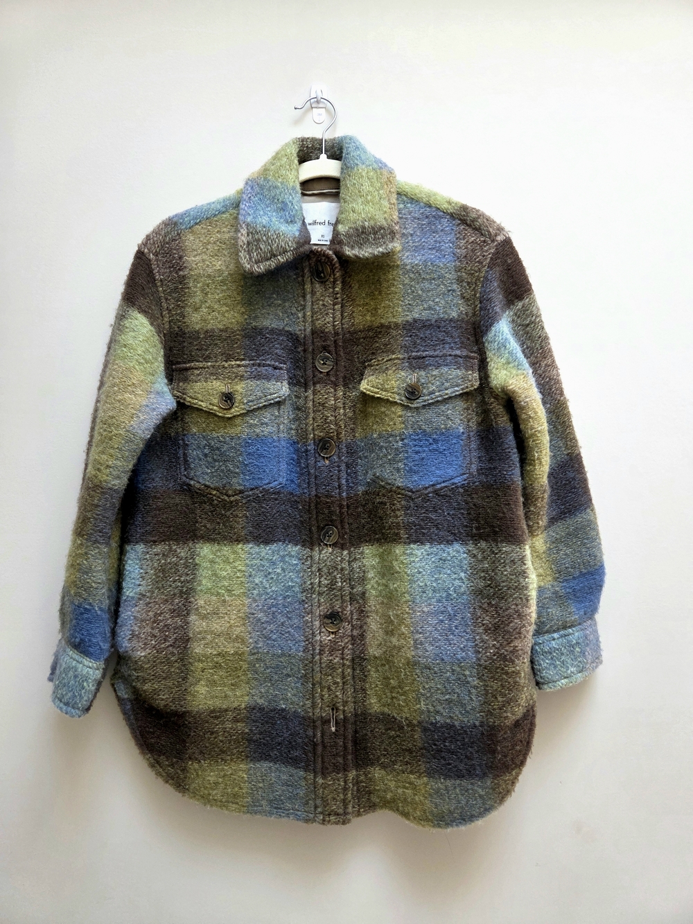 Aritzia Wilfred Free “Ganna” Jacket – Plaid Wool Blend – XS